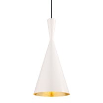 Tom Dixon Beat LED Tall Pendant - White/Brass