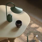  Ferm Living Arum LED Portable Lamp Green on Side Table