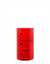 Kartell Componibili Storage Unit 3 red tier in red