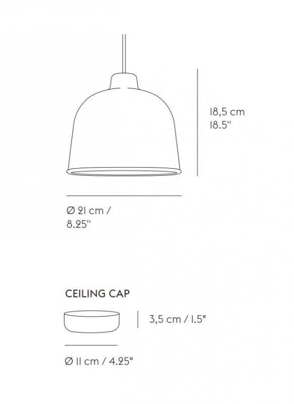 Specification image for Muuto Grain Pendant Light