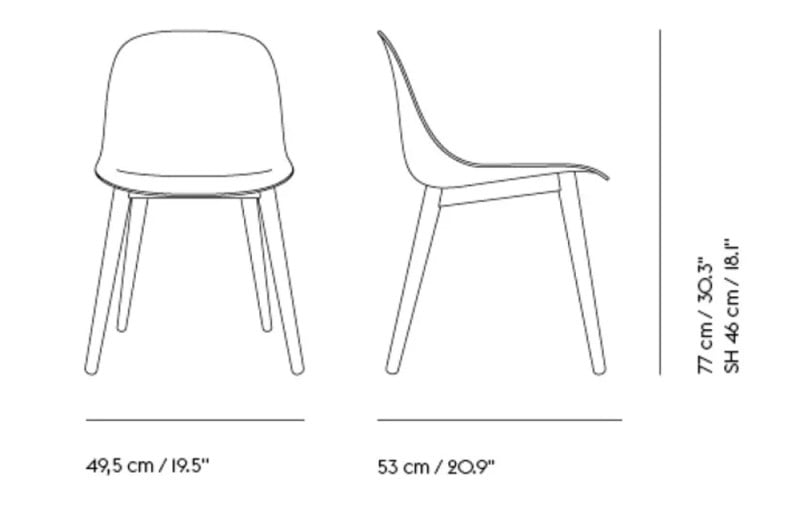 Specification image for Muuto Fiber Sidechair Normal Shell