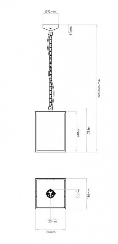 Specification image for Astro Homefield Pendant 240 
