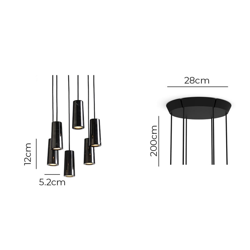 Specification Image for Case Core 6 Pendant Cluster