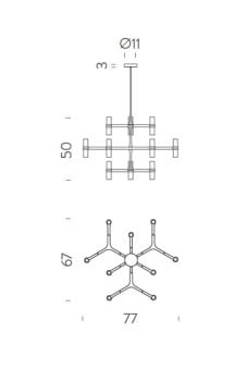 Specification image for Nemo Lighting Crown Minor Chandelier 