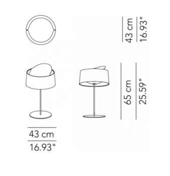 Specification Image for ModoLuce Disk Table Lamp