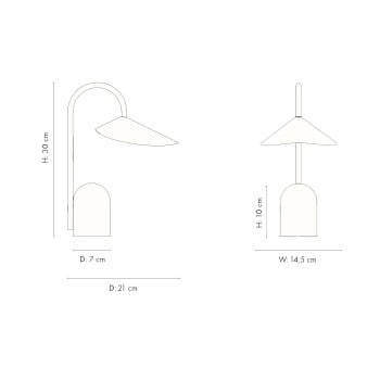 Specification Image for Ferm Living Arum LED Portable Lamp